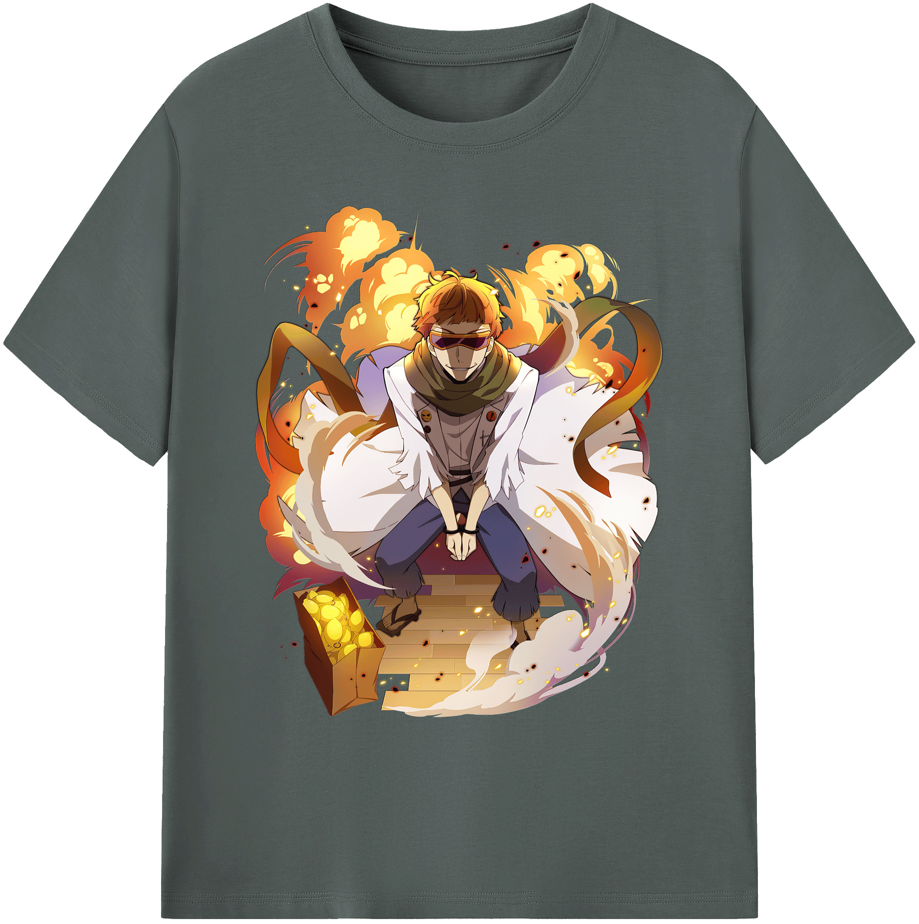 （画像用） 文豪ストレイドッグス Bungo Stray Dogs 綿100％ メンズ半袖Tシャツ｜肌触りやわらか＆通気性